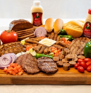 Leos donair product display on cutting board