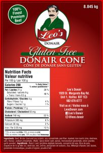 19.5lb Gluten Free Donair Cone