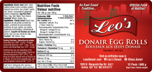 leos donair egg rolls 12 pack